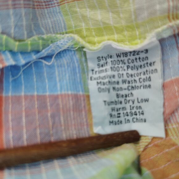 Johnny Was Women’s Peasant Delacy Blouse XL Multi Color Plaid Embroidered Top - Picture 5 of 10